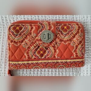 Vera Bradley Orange Floral Quilted Wallet